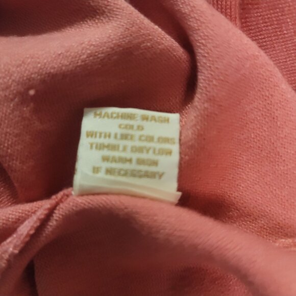 Bogari Size S Womens Cardigan Sweater Coral Pink Button-Up Rayon Acrylic NEW - Picture 6 of 6